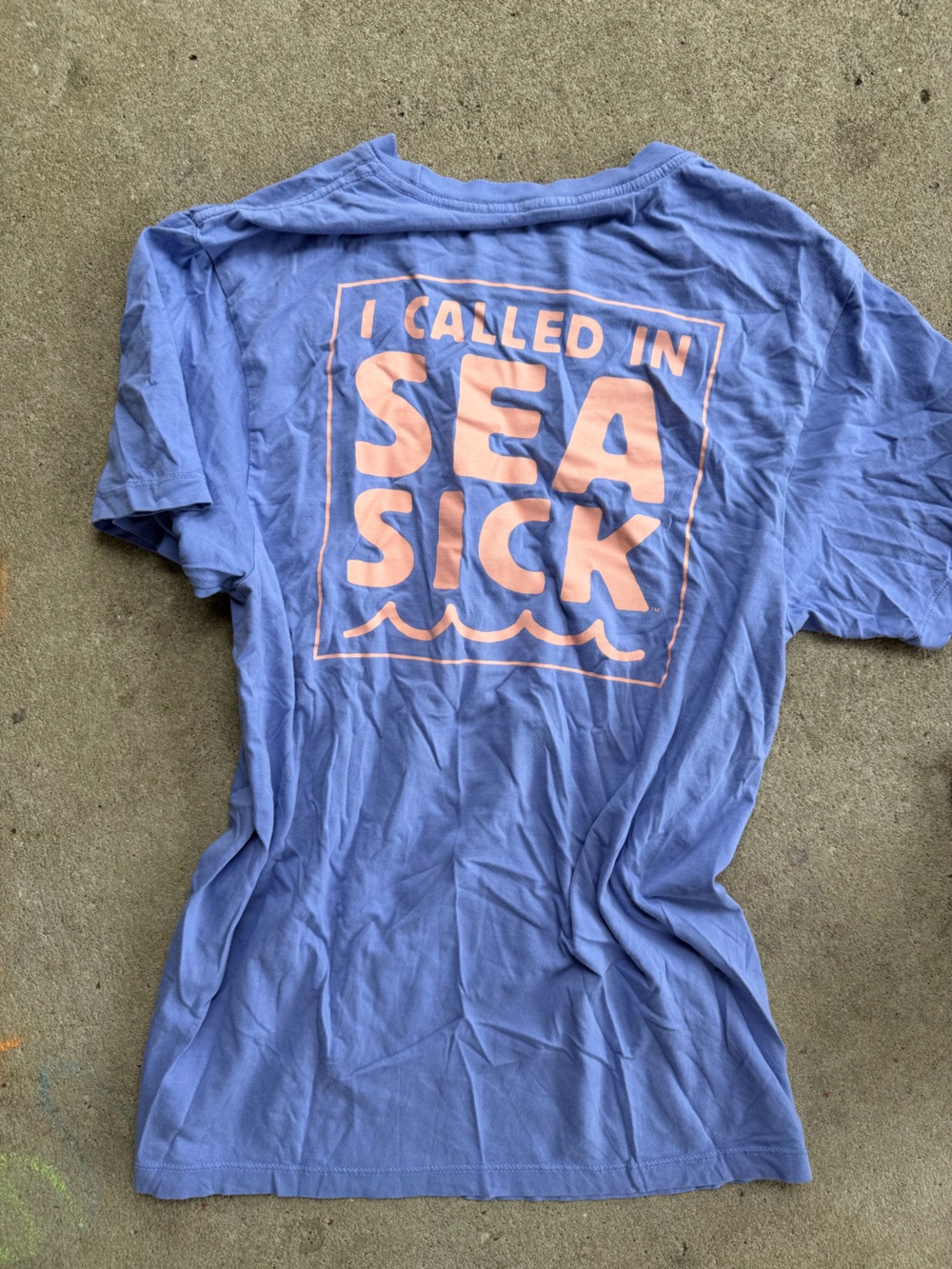 Sea Sick Graphic Short Sleeve Tee - Lavender with Peach Print
